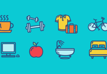 Daily routine icons graphics