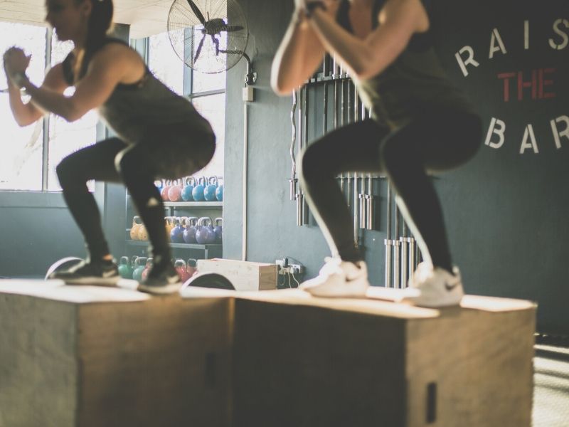 personal training on box jumps