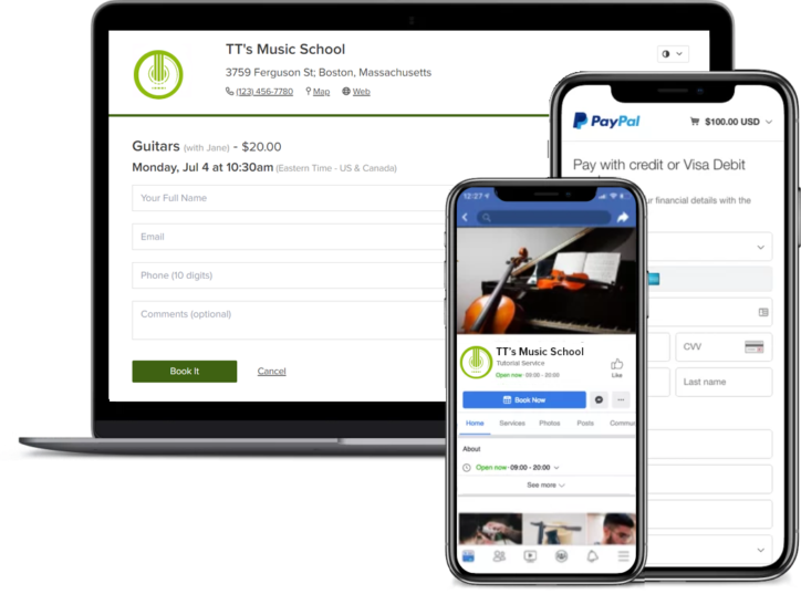 music lesson booking app