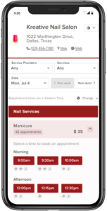 nail salon booking app